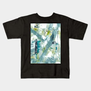 Art Acrylic artwork abstract Blue Kids T-Shirt
